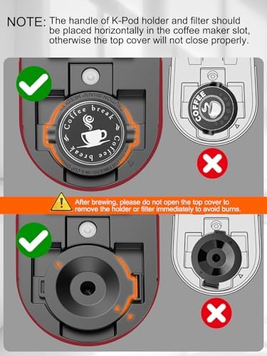 Single Serve Coffee Maker for K-Cup and Ground Coffee, Fast Brew, 6-12 oz Brew Sizes One Cup Coffee Machine Fits 5.5" Mugs, One-Button Small Coffee Maker with Descaling Reminder, Red - Image 7