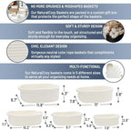 NaturalCozy 5-Piece Rectangle Storage Basket Set- Natural Cotton Rope Woven for Organizing! Small Basket for Montessori, Baby Nursery, Dog Toy Baskets, Cat Toy Box, Bathroom Organization Bin - Image 2