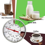 5 Inch Dial Probe Thermometer 0-100 °C Milk Coffee Thermometer Instant Read Stainless Steel Kitchen Food Cooking Milk Coffee (Color : Silver) - Image 4