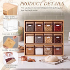 Suclain Bamboo Tea Storage Rack with 12 Canisters with Lids and 24 Tags for Bagged & Loose Leaf Tea Organization or Pantry Office Coffee Station - Image 3