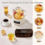 Lemuugo 1.2L Electric Glass Tea Kettle with Infuser, Temp Control - Image 2