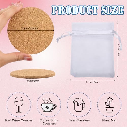 50 Pcs Personalized Cork Coasters for Wedding Favors and Business - Image 5