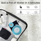 Travel Kettle Electric Foldable, Portable Electric Kettle, Collapsible Kettle Silicone + Paperless Collapsible Coffee Dripper, Travel Pour Over Coffee Maker 1 Cup (Blue) - Image 3