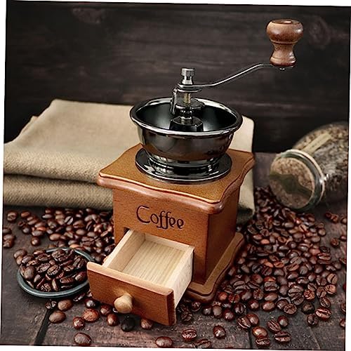 Vintage Style Hand Crank Coffee Bean Grinder, 50-60g Ceramic Wood - Image 2