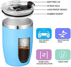 VEGOND Stainless Steel 12 oz Tumblers bulk Vacuum Insulated Double Wall Travel Tumbler with Lid and Straw Reusable Tumbler,Sky Blue 6 pack - Image 2
