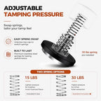 51mm Espresso Tamper, Impact Design Coffee Tamper with Sound Feedback, 3 Spring Loaded Coffee Tamper with Interchangeable 15lb/30lb Springs, Calibrated Tamper for 54mm Portafilter(High) - Image 3