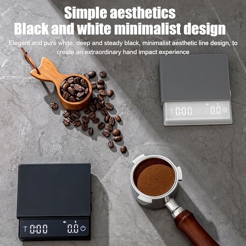 Compact Coffee Scale with Timer, Rechargeable Digital Espresso Scale with 0.1g Readability, Small Coffee Scale for Espresso, Pour Over, Kitchen & Travel Brewing - Image 3