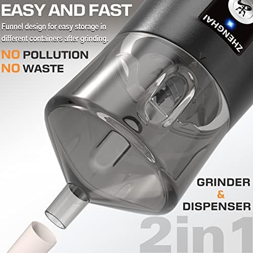 Electric Herb Grinder 150W Spice Grinder USB-C Rechargeable, Compact Size, Easy On/Off. Fast Grinding Dry Spices Herbs, with Pulse Mode and Cleaning Brush (Black) - Image 3