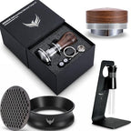 58mm Espresso Must Haves Tools Includes Portafilter Funnel, Self Leveling Tamper, Coffee Distributor, Espresso Needle Whisk and Puck Screen by KNODOS
