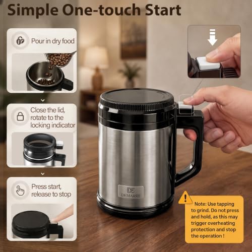Electric Coffee Grinder, Durable Stainless-Steel Spice Grinder - Image 3