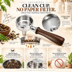 58mm Tea Portafilter, Adjustable 3-9 Bar Pressure, Walnut Handle - Brew Tea Concentrate for Milk Tea, Boba or Low-Pressure Pour-Over Style Coffee, No Grinder Needed, Fits E61 Machines - Image 4