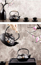 tetsubin cast iron teapot japanese tea kettle workshop with Stainless Steel Infuser(Plum bamboo pattern 20oz）【2.1 lb】 - Image 7