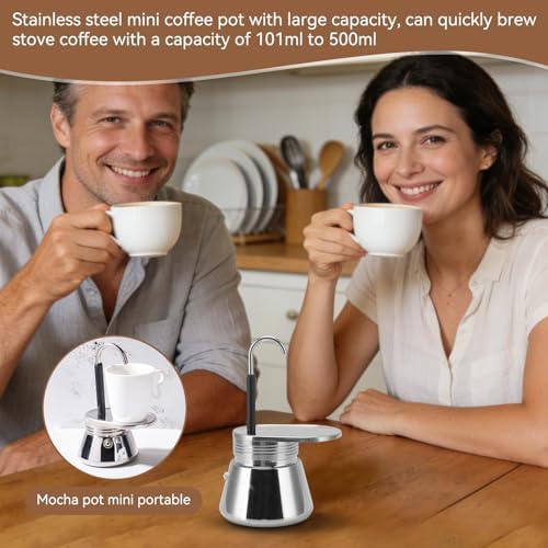 Cyrank Single Tube Moka Pot, Stainless Steel Italian Espresso Coffee Maker - Image 5