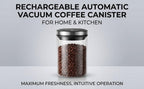 Haofy Automatic Vacuum Coffee Canister Rechargeable Glass Airtight Storage Container 2000mAh Lithium Battery LED Display Real Time Pressure Sensor for Coffee Beans Freshness - Image 6