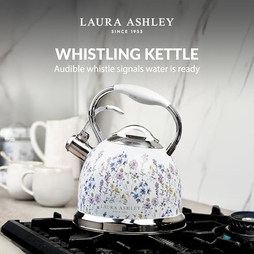 Laura Ashley Wild Meadow Whistling Tea Kettle Stovetop, Tea Pot for Stove - Image 4
