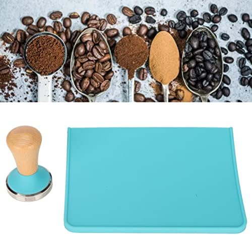 Tamping Mat Set - Silicone Coffee Tamper Pad for Home & Office with Beech Handle, 2pcs (58mm / 2.28in Tamper) - Image 2