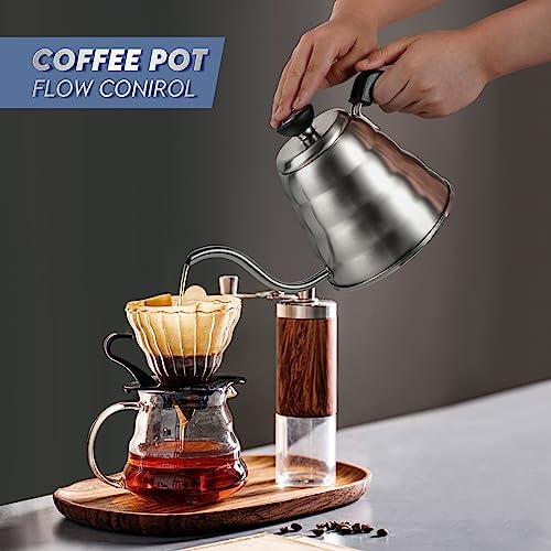 Stainless Steel Gooseneck Kettle, 1.2L/40oz Pour Over Coffee Maker - Image 4