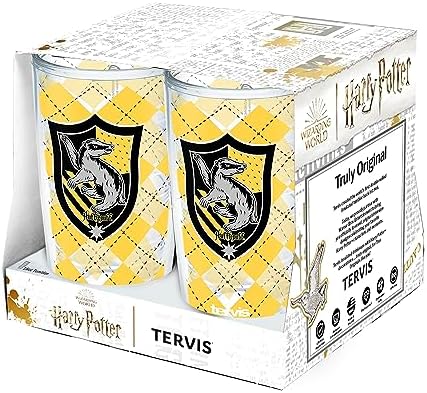 Tervis Harry Potter Hufflepuff Collection Made in USA Double Walled Insulated Tumbler Travel Cup Keeps Drinks Cold & Hot, 16oz - 4pk, Hufflepuff - Image 3