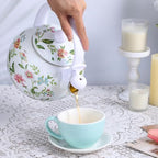 2.3 Quart Vintage Enamel Tea Kettle, Whistling Tea Kettle for Stove Top, Floral Enamel on Steel Teakettle Teapot for Home Kitchen Camping Picnic, Gift for Wedding Housewarming - Image 6