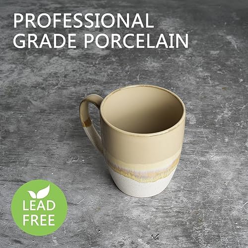 Bosmarlin Ceramic Coffee Mug Set of 4, 17 Oz, Coffee Cups with Big Handle, Microwave Safe, Unique Reactive Glaze - Image 3