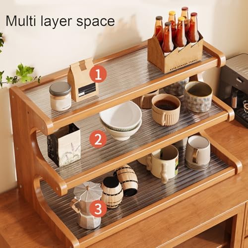 3-Tier Wooden Mug Holder Countertop, Coffee Cup Holder Mug Display Coffee Mug Organizer Mug Rack for Coffee Station Organizer Mug Shelf for Cabinet for Kitchen, Home,Acrylic,Long - Image 5