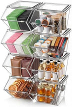 Yerliker 8 Pcs Clear Stackable Storage Bins with Lids, Extra Large by Yerliker