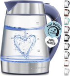 Zulay Kitchen Fast Boiling Electric Water Kettle - 1.7L, 1500W, Auto Shut-Off for Overboil & Boil Dry Protection, Cool-Touch Handle, 360° Base - Rapid Teapot Boiler For Coffee & Tea - Blue by ZulayKitchen
