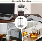Double Wall Coffee Press, 33.8 Oz French Press Tea Maker, Borosilicate Glass, Fine Mesh Filter, Ergonomic Handle For Hot & Cold Beverages - Image 5