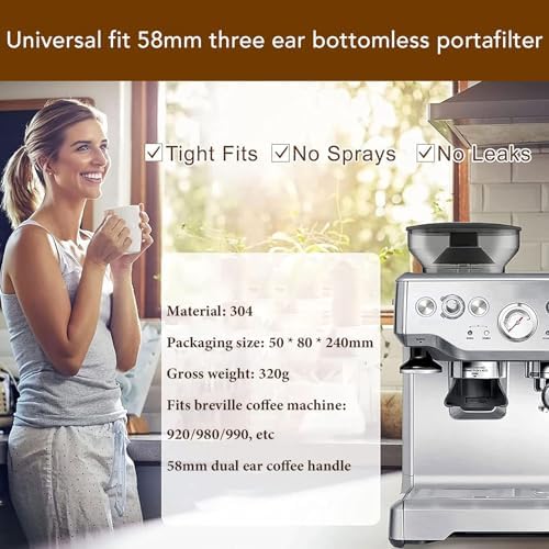 58mm Bottomless Portafilter Fit for Petrus Coffee 58mm Bottomless Portafilter Compatible with Petrus, and Gemilai Stainless Steel with Ergonomic Wo P - Image 3