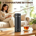 Travel Kettle,Portable Electric Kettle,Small Hot Water Boiler with 6 Temperature Settings,Mini Tea Coffee Kettle with 304 Stainless Steel and Fast Boiling Water and Boil Dry Protection,450ml (Grey) - Image 4