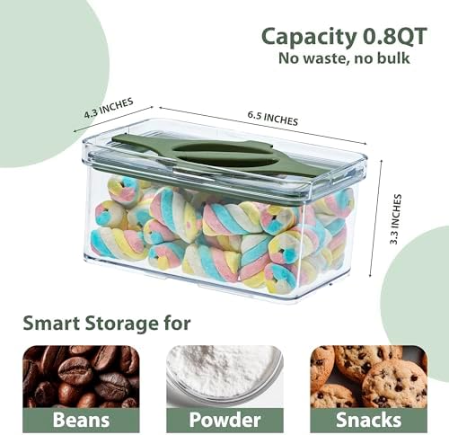 4-Pack Small Pantry Containers with Twist-Lock Lids 0.8 QT Black - Image 3