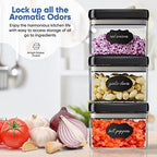 Chef's Path - Airtight Storage Boxes Set - 10 Labels and Markers - Kitchen and Pantry Storage - BPA Free - Plastic Storage Boxes with Upgraded Lids (6 Pieces - 1.5L) - Image 5