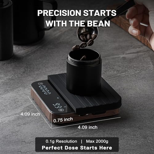 KitchenTour Coffee Scale with Timer, Rechargeable Espresso Scale, 0.1g/2kg - Image 2