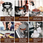 Y-Step 58mm Espresso Accessories Kit 25 PCS, Espresso Tamper Kit Coffee Tamper Set, 58mm Espresso Tamper with Spring Loaded Calibrated, Espresso Puck Screen, Dosing Funnel, WDT Tool, Latte Art Kit - Image 5