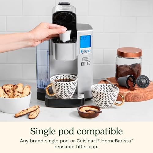 Cuisinart Coffee Maker, Single Serve 72-Ounce Reservoir Pod Coffee Machine, Programmable Brewing & Hot Water Dispenser, 5 Cup-Size Settings, Stainless Steel, SS-10P1, Silver - Image 3