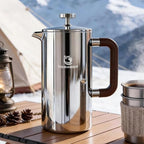 TOMAKEIT 1L/34 Oz French Press Coffee Maker,304 Stainless Steel Coffee Press,Durable & Easy Clean,Leak-Proof Design,Prensa Francesa Para Cafe for Home,Office,Camping (Silver-Upgrade) by TOMAKEIT