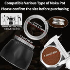 4-6-Cup Moka Pot Tamper, 304 SS Dosing Funnel & Distributor, Silver - Image 3