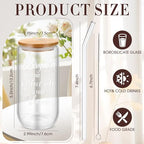 Skylety 16 Sets Christian Glass Cups for Women with Lids Straws Brushes - Image 2