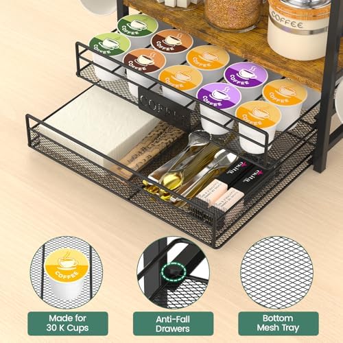 EsLuker.ly Coffee Bar Organizer Station Shelf Mug Holder for Countertop - Image 3