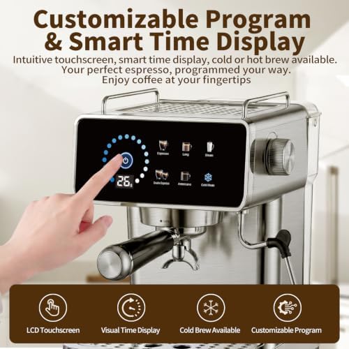 20 Bar Espresso Coffee Machines with Cold Brew & Customizable Program (Pro) - Image 4