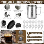 Mifoci 24 Pcs Espresso Accessories Kit Include 51mm Coffee Tamper, Coffee Stirrer, Frothing Pitcher, Latte Art Pen Stencils, Tamper Mat, Double Spouts Cups Shot Cups for Espresso Machine - Image 4