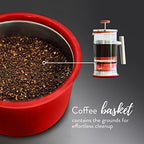 Simpli Press French Press Coffee & Tea Maker - Easy Cleanup & Customizable Smooth Coffee - Patented - Plastic-Free Premium Stainless Steel 34 oz - Red Color - Image 6