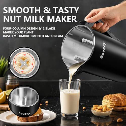 Nut Milk Maker Machine, Automatic Nut Milk Maker for Almond Homemade Milk,Oat,Plant-Based Milk and Countertop Blenders Almond Milk Maker Blenders,40oz Soy Milk Maker Delay Start/Self Clean/Keep Warm - Image 2