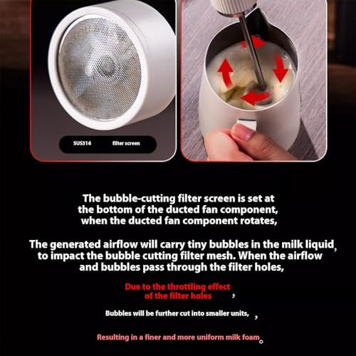 Rechargeable Handheld Electric Milk Frother for Coffee, Grey, C - Image 4