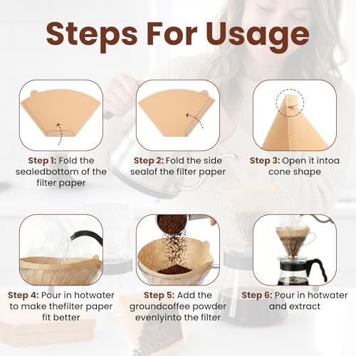 Coffee Filters #4, 600 Count Unbleached Extra Strong Cone - Image 5