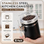 6 Pcs 32 Oz/ 950ml Stainless Steel Canisters for Kitchen - Image 2