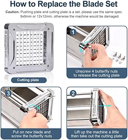 French Fry Cutter, Sopito Professional Potato Cutter Stainless Steel with 1/2-Inch and 3/8-Inch Blade Great for Potatoes Carrots Cucumbers - Image 6