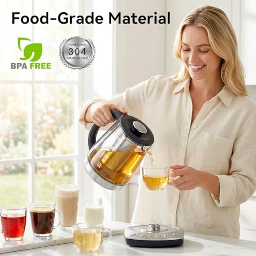 Electric Kettle With Tea Infuser, BPA Free, 1200w Fast Heat - Image 4