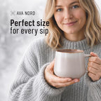 Ava Nord Large Stoneware Ceramic Coffee Mugs Set of 2 | 20 oz | Rose Sand - Image 4