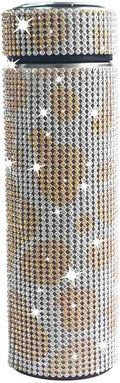 17 oz Bling Stainless Steel Water Bottle Rhinestone Vacuum Water Bottle Glitter Bottles Diamond Vacuum Flask Mug Gift Girls Women (500ml),Cow Champagne Gold by Unknown